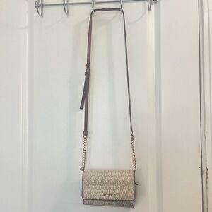Michael Kors Beige and Brown Crossbody Bag